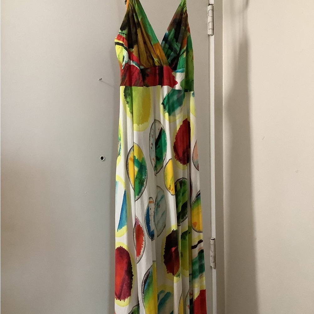 Jams World Dress M Midi Sundress Sleeveless Rayon Chianti Hawaii pockets